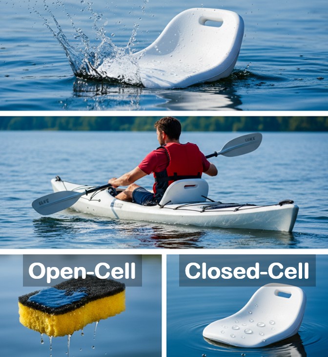 Aplicaciones de espuma EVA de celda cerrada impermeable para productos marinos y de spa
